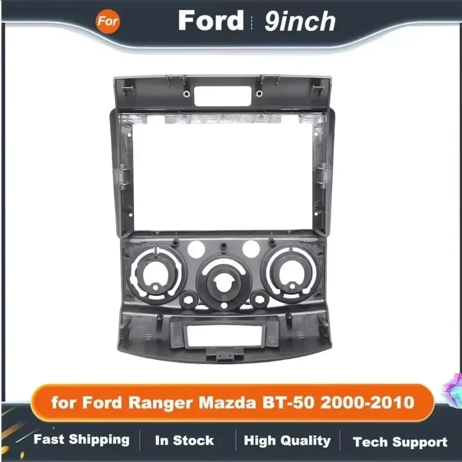 2 Din 9 Inch Car Radio Fascia Frame DVD GPS Mp5 ABS PC Plastic Fascia Plane Frame For Ford Ranger Mazda BT-50 2000-2010 Dash Kit