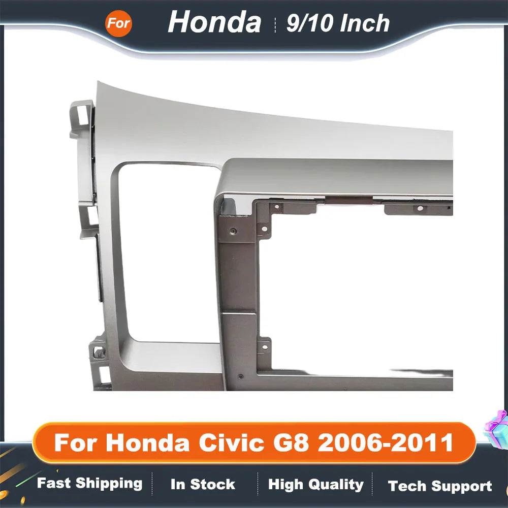9/10 Inch Car Radio Fascia Frame for Honda Civic G8 2006-2011 Android Stereo Dash Fitting Panel Kit Adapter Trim