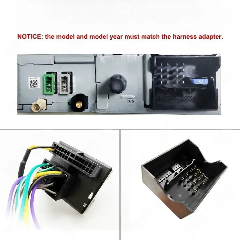 9" Android Radio Panel Frame Mounting Kits with 16 Pin to Quadlock Wiring Harness CAN Bus Decoder for Peugeot 3008 2009-2015