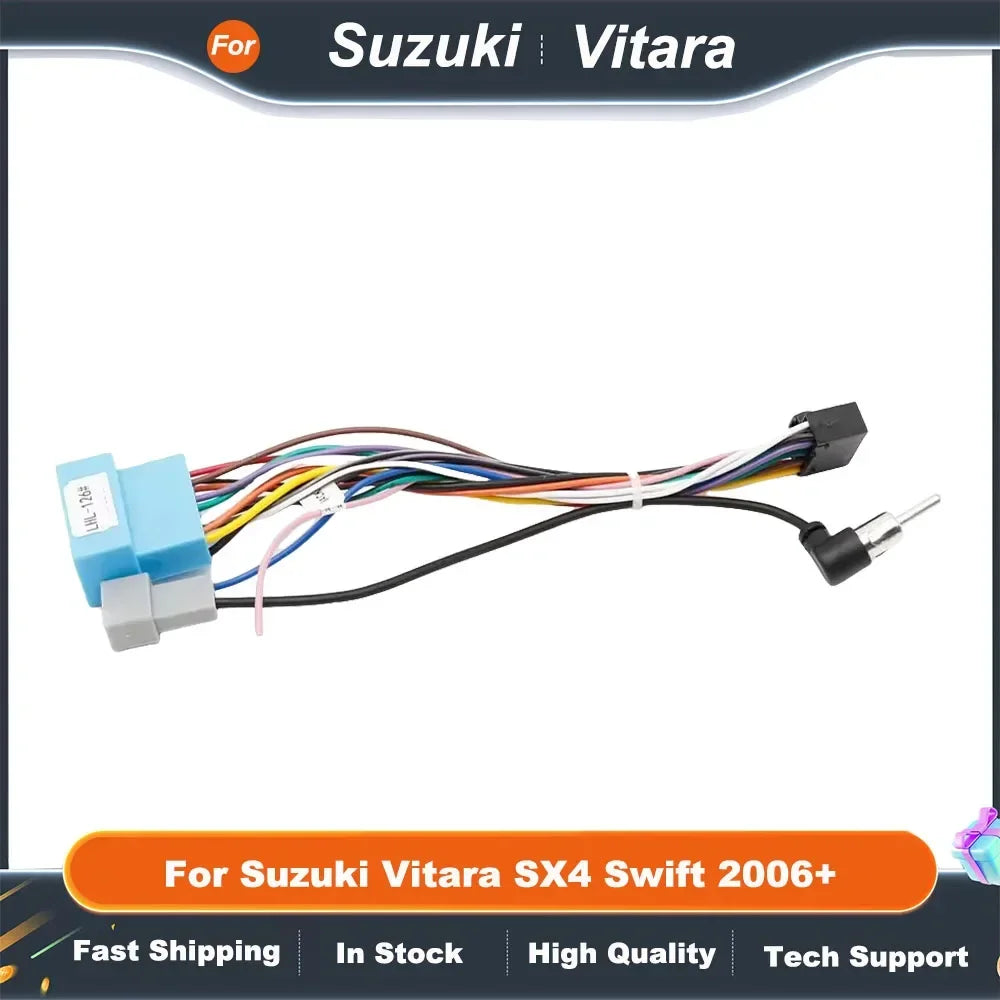 16Pin Car Radio Fascia Frame Wiring Harness Adapter for Suzuki Vitara SX4 Swift 2006+ Android Stereo Cable Plug&Play