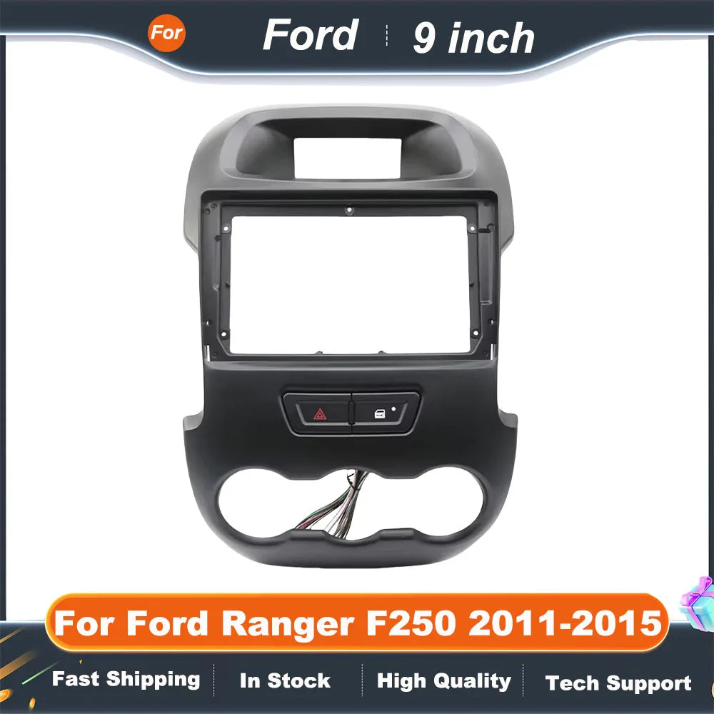 9 Inch Car Frame Fascia Adapter  For Ford Ranger F250 2011-2015 Canbus Box Decoder Android Radio Audio Dash Fitting Panel Kit