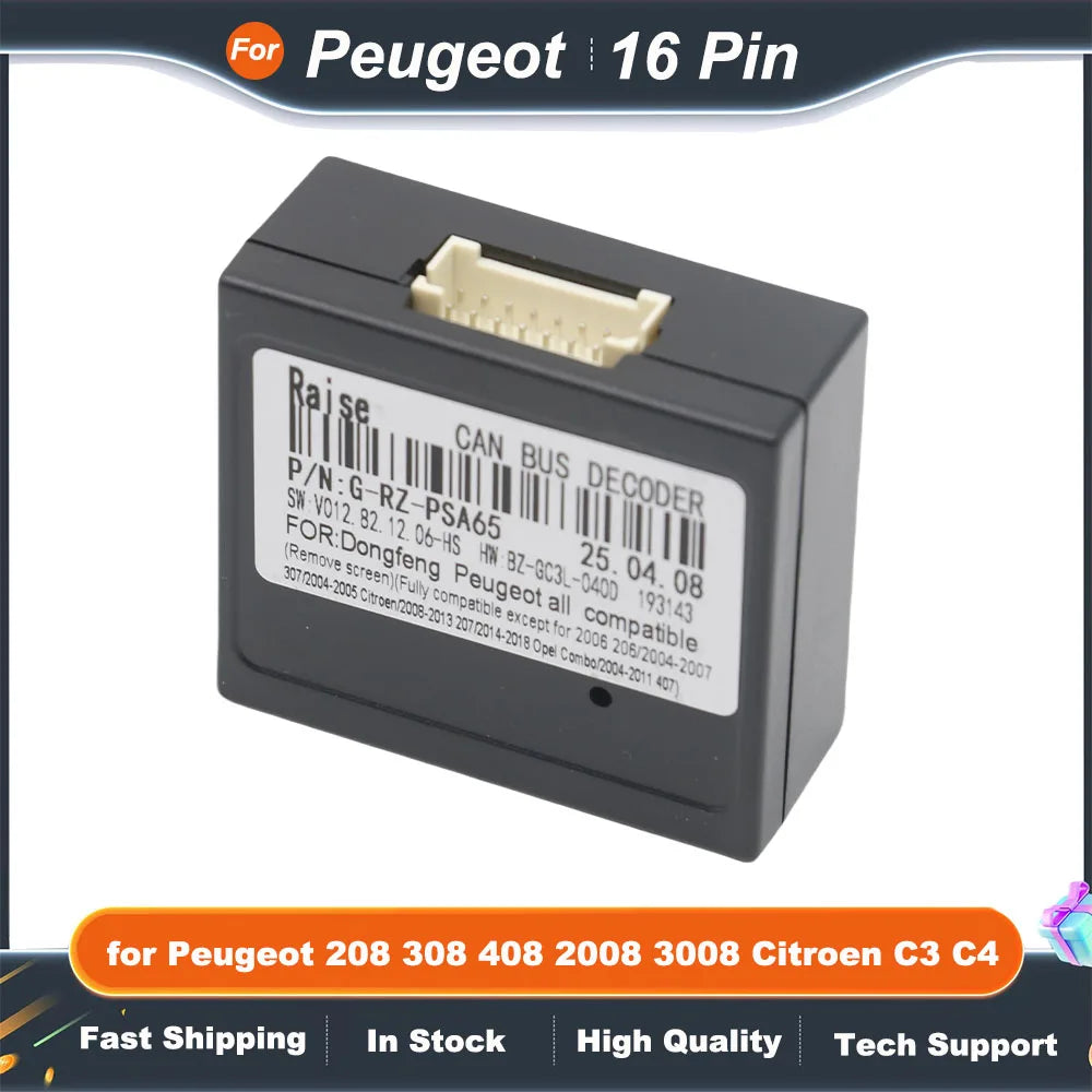 16 Pin to 56Pin Wiring Harness CAN Bus Decoder Connector Head Unit Cable Adapter for Peugeot 208 308 408 2008 3008 Citroen C3 C4