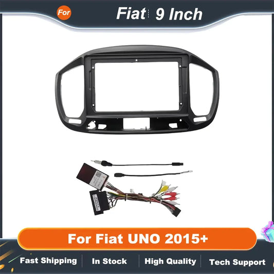 9 Inch Car Radio Fascia Frame for Fiat UNO 2015+ Android Dash Panel Kit with Canbus Box  Installation Adapter