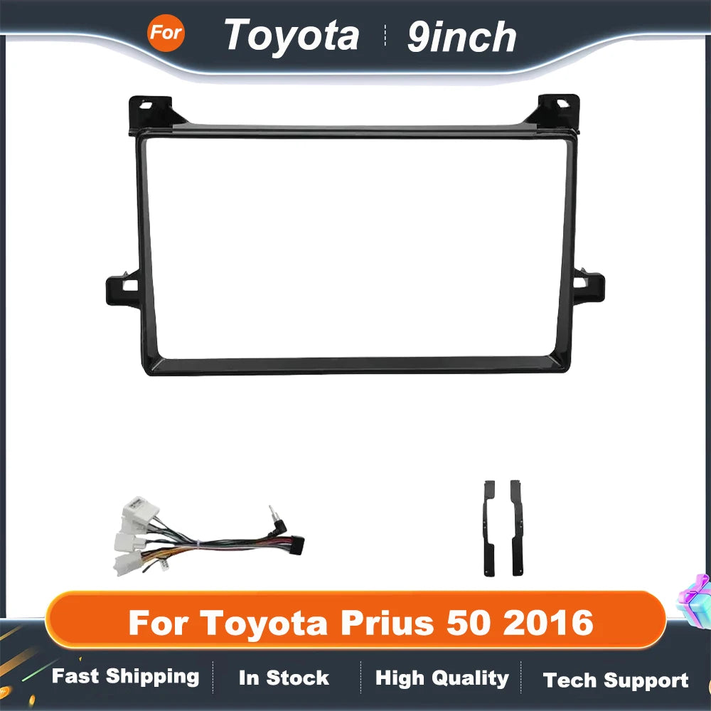 9 Inch Car Fascia Radio Panel For Toyota Prius 50 2016 Double Din Installation Trim Panel    Android player Kit