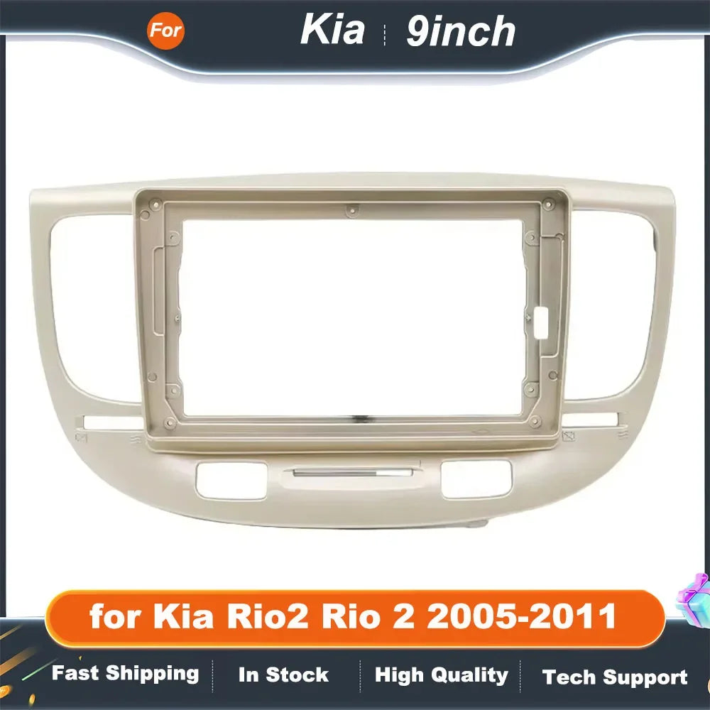 9 Inch Car Radio Fascia Frame for Kia Rio 2 2005-2011 Dashboard Stereo Panel Kit Refitting Accessories Adapter