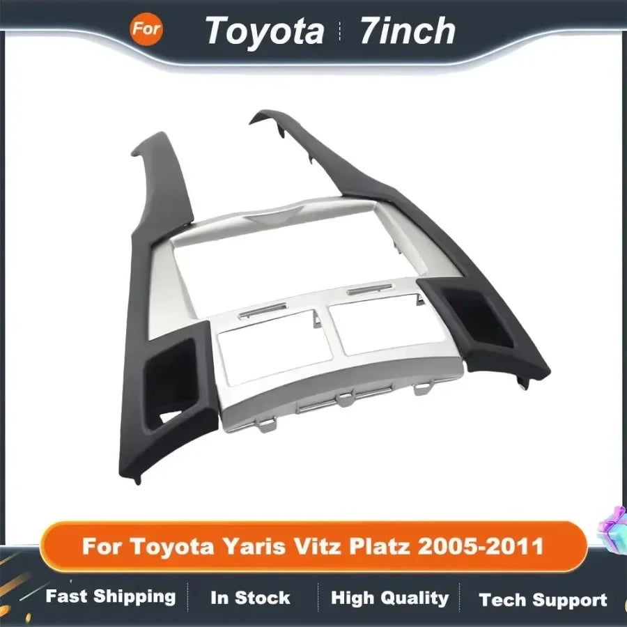 7 Inch 2 Din Car Audio Fascia Panels Trim Kit Of Dashboard For Toyota Yaris Vitz Platz 2005-2011 Dvd Player Installation Bezel