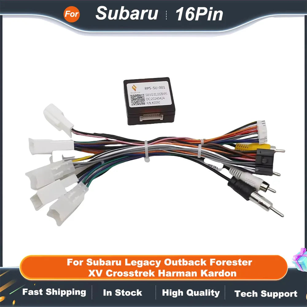For Subaru Legacy Outback Forester XV Crosstrek Harman Kardon 16Pin Car Wiring Harness Adapter Canbus Box
