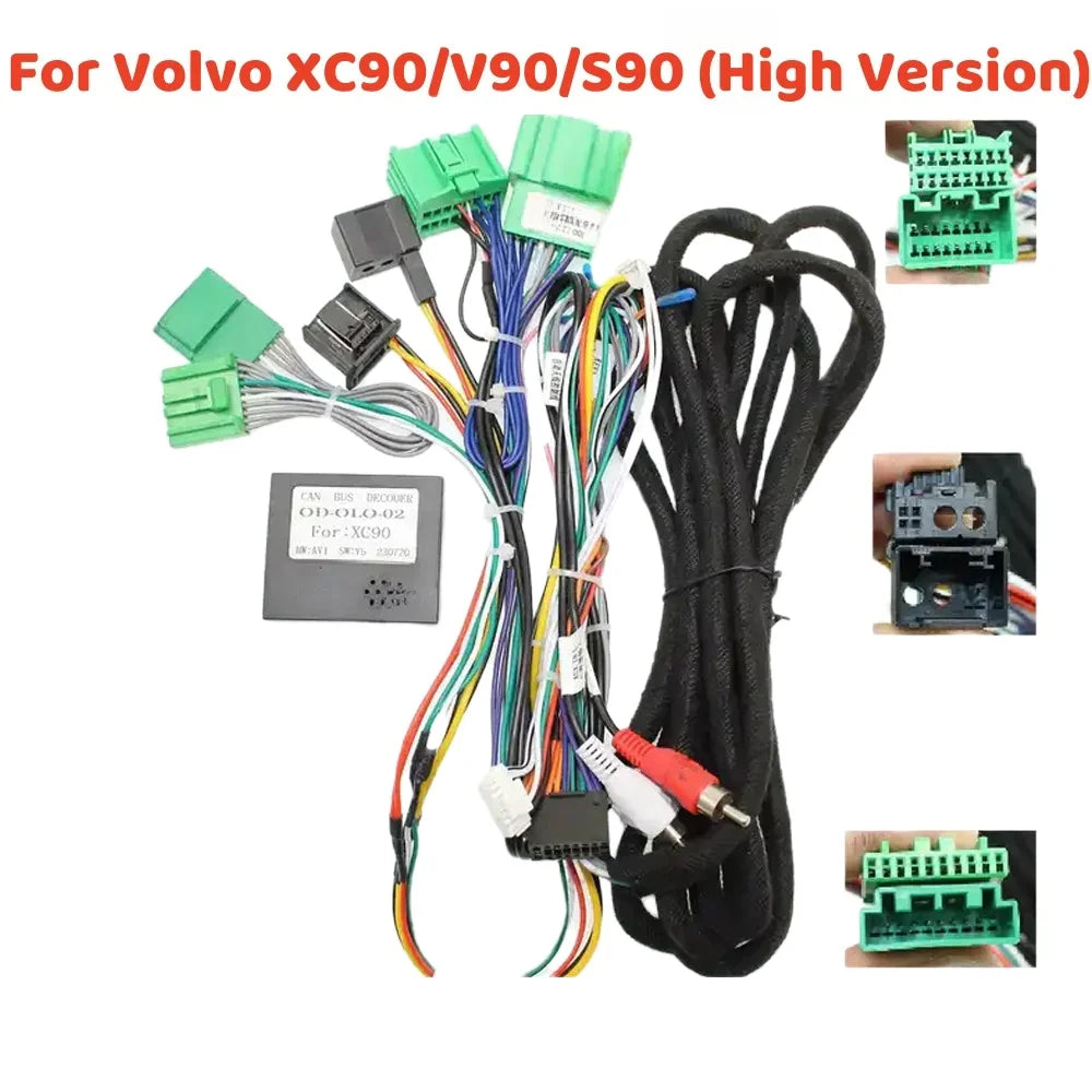 For Volvo XC90 high end s90 v90 Cable Car 16 Pin Wiring Harness Adapter Canbus Box OD-Volvo-02 Decoder Android Radio Power Cable