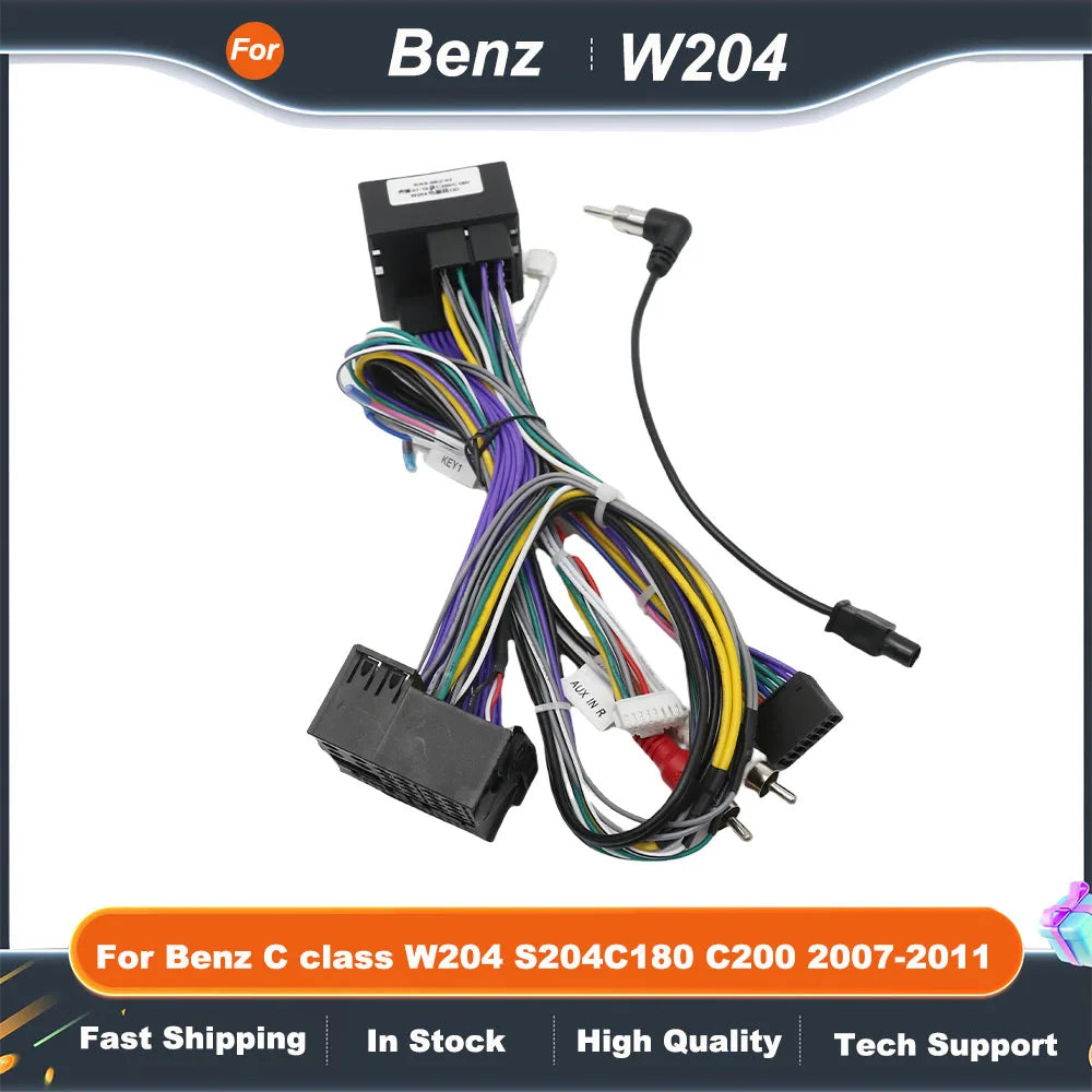 Canbus Box OD-BENZ-03 For Mercedes Benz C class W204 S204 C180 C200 2007-2011 Android 2 Din 16 PIN Wiring Harness Power Cable