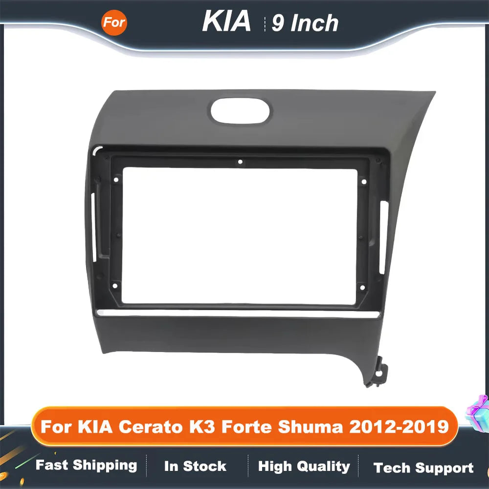 Car Radio Fascia Frame 9 Inch for KIA Cerato K3 Forte Shuma 2012-2019 Android Stereo Dash Panel Kit Double Din Adapter