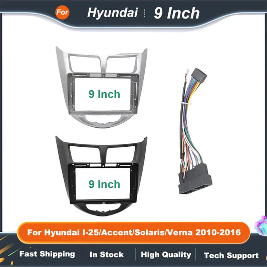 9 inch Car Radio Fascia Frame for Hyundai I-25 Accent Solaris Verna 2010-2016 Android 2Din MP5 Stereo Panel Dash Kit