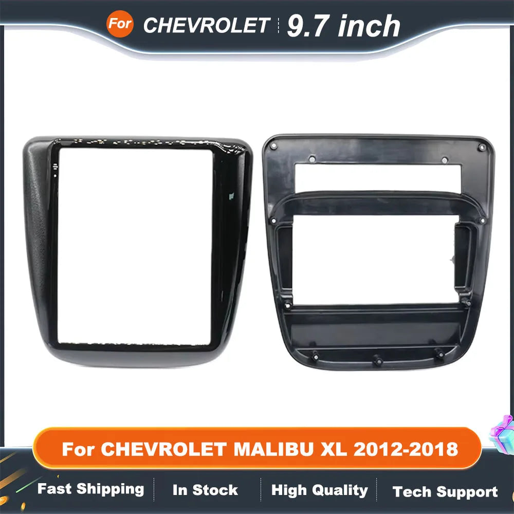 9.7 Inch 2 Din Car Radio Fascias For CHEVROLET MALIBU XL 2012-2018 Tesla Style Multimedia Frame Video Player Navigation Panel