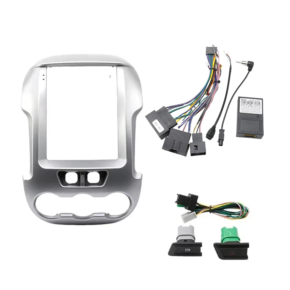 9.7 Inch 2 Din Car Radio Fascias For FORD RANGER 2012-2015 Tesla Style Multimedia Frame Video Player Navigation DVD Panel Trim