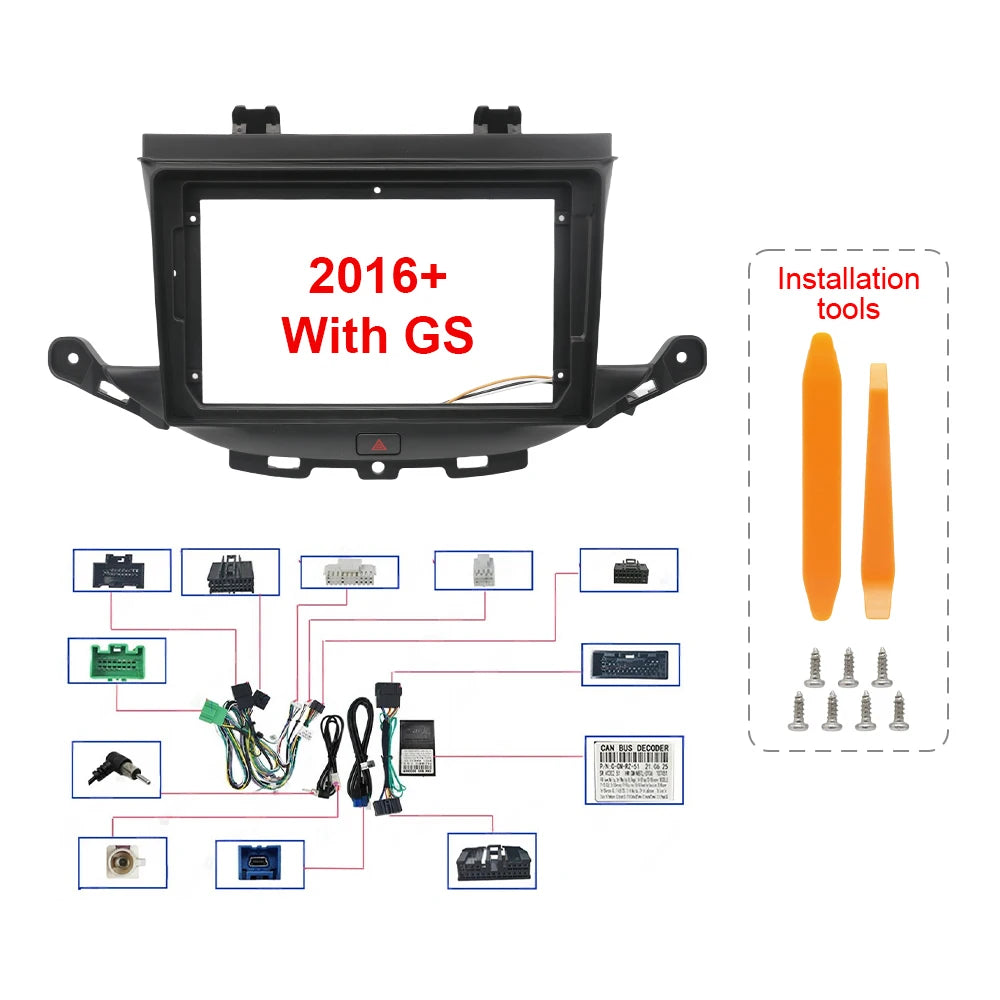 9 Inch 22.86cm Car Radio Frame for Opel Astra K Buick Verano GS 2015-2021 Stereo Panel Wiring Harness Power Cable Adapter Canbus