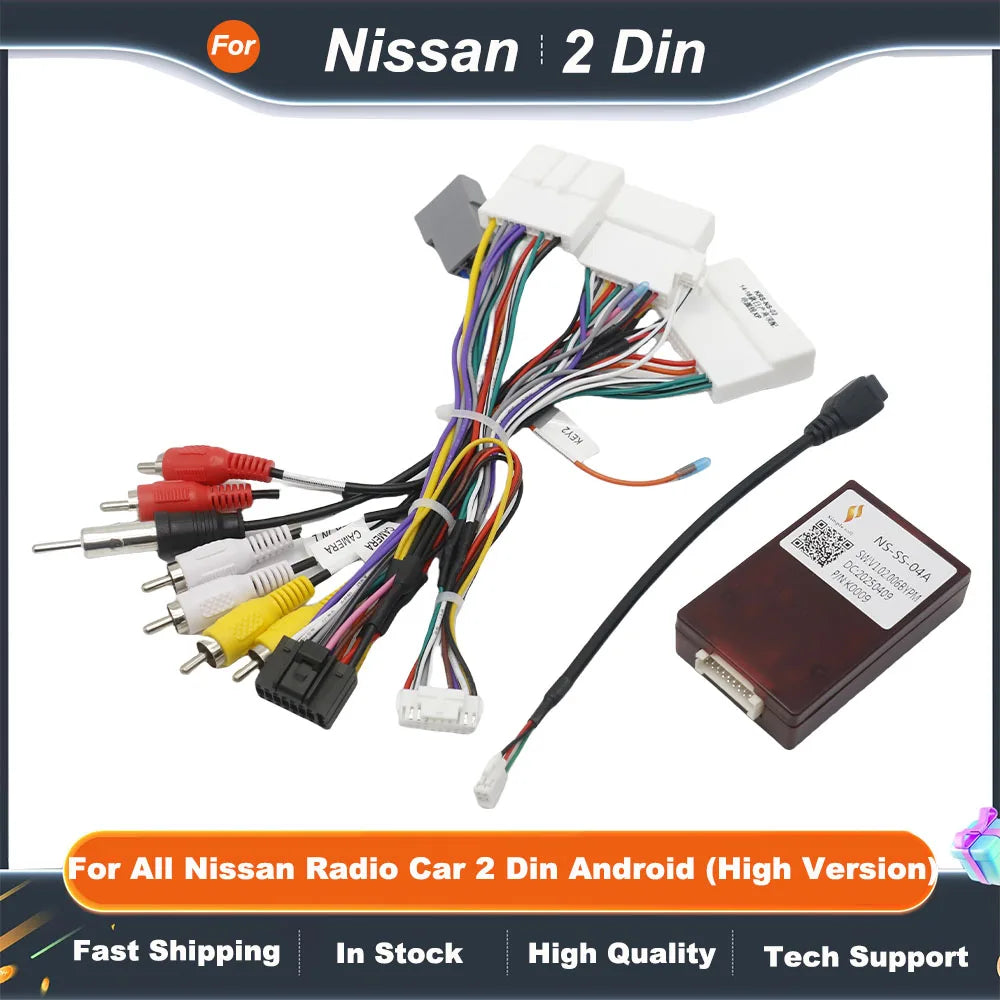 Car Radio Canbus Box Decoder NS-SS-04A For All Nissan Radio Car 2 Din Android  (High Version)  Wiring Harness Power Cable
