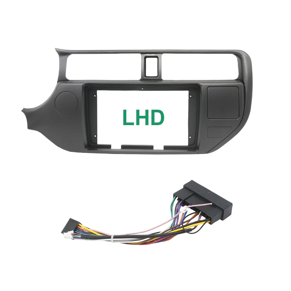 Car 2 Din Audio Radio Fascia Frame For KIA RIO 2012 9 Inch Big Screen Stereo Dash Fitting Panel Trim Kit WITH SRS HOLE