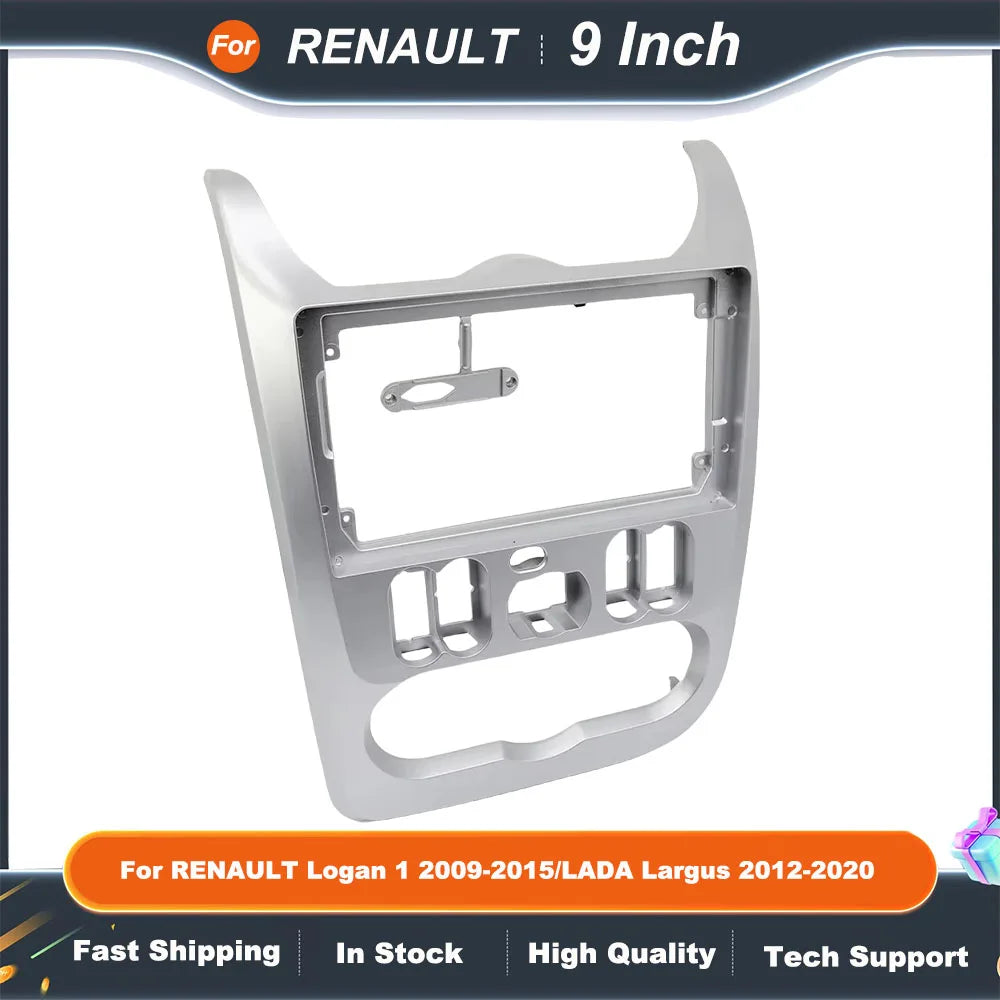 9 Inch Car Radio Fascia Frame for Renault Logan 1 2009-2015  Lada Largus 2012-2020 2DIN Dash Panel Audio Video Kit
