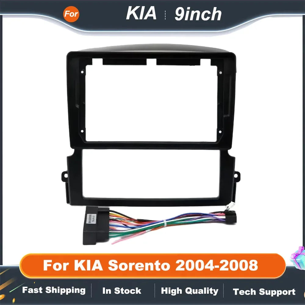 9" Car Radio Frame Big Screen DVD Fascia Frame Adapter For KIA Sorento 2004-2008 2Din Dash Installation Panel Frame Kit
