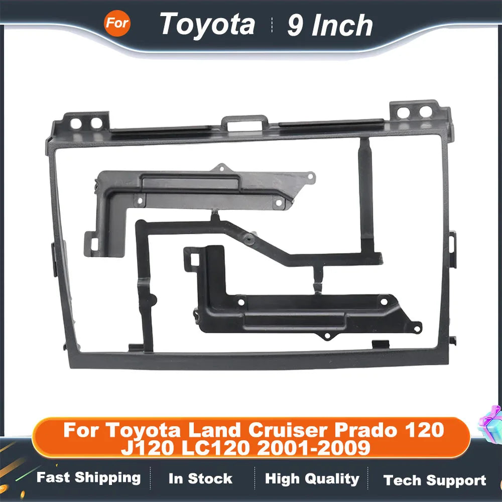 9 Inch Car Fascia Frame Adapter For Toyota Land Cruiser Prado 120 J120 LC120 2001-2009 Android Stereo Dashboard Kit Face Plate