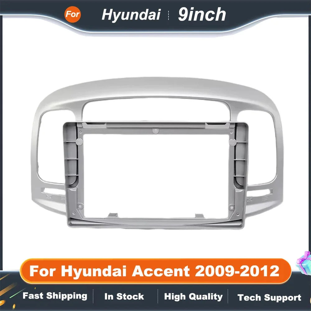 9inch 2 DIN Android Car DVD Frame Radio Stereo Dashboard Instrument Panel for  Hyundai Accent 2009-2012