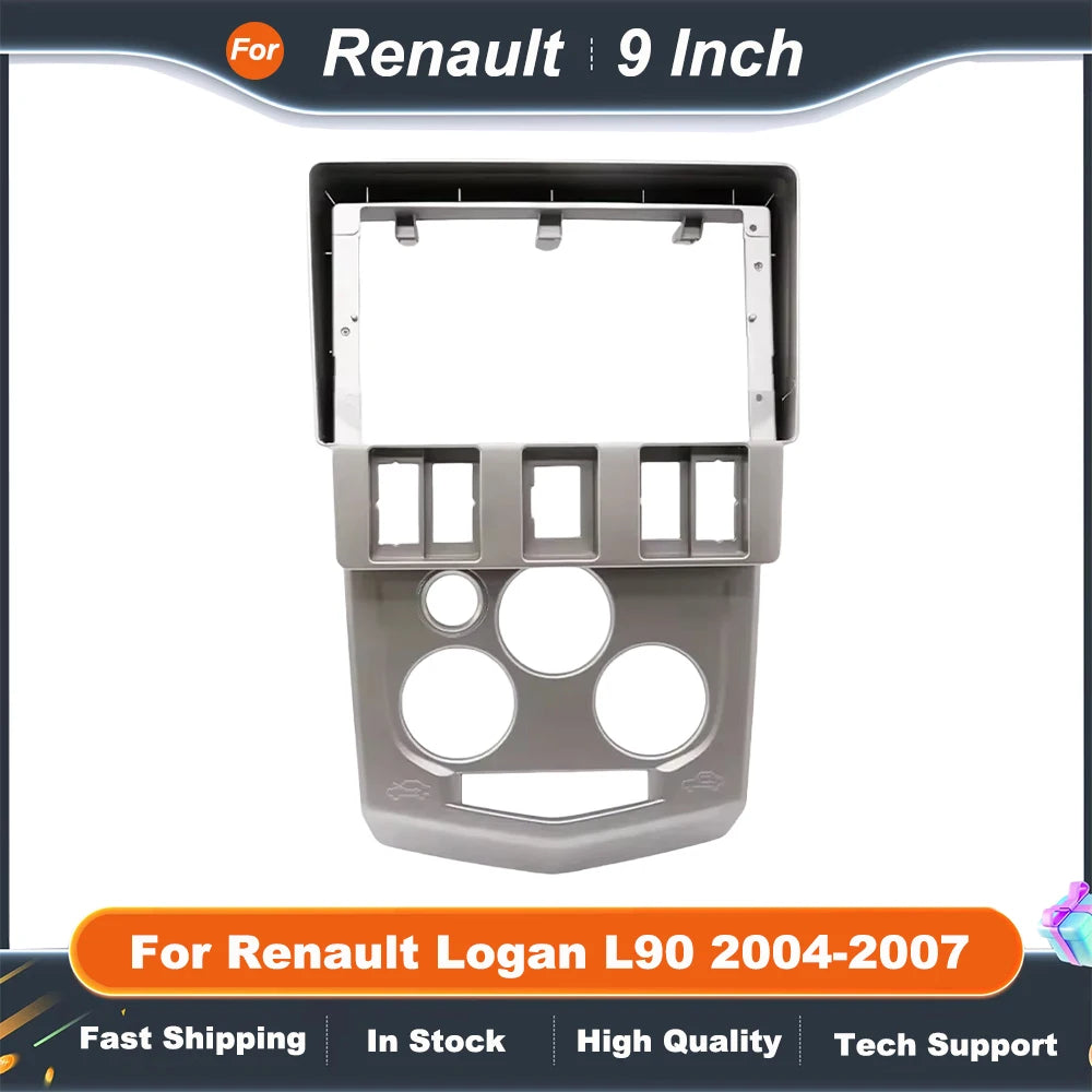 9 Inch car stereo frame Adapter For Renault Logan L90 2004-2007 Android  Radio Dash Fitting Panel Kit