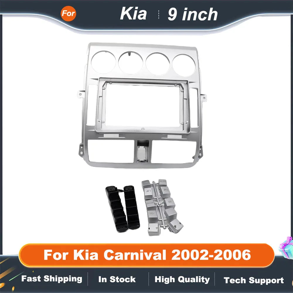 9 Inch Car Frame Fascia Adapter For Kia Carnival 2002-2006 Canbus Box Decoder Android Radio Audio Dash Fitting Panel Kit