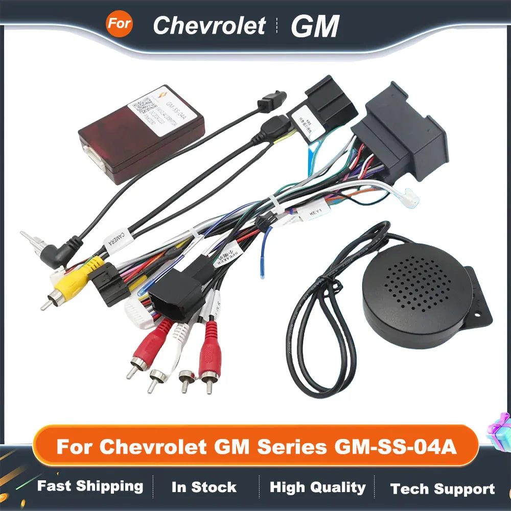16pin Car Stereo Wire Harness Adapter Power Cable With Canbus Box For Chevrolet GM Series GM-SS-04A