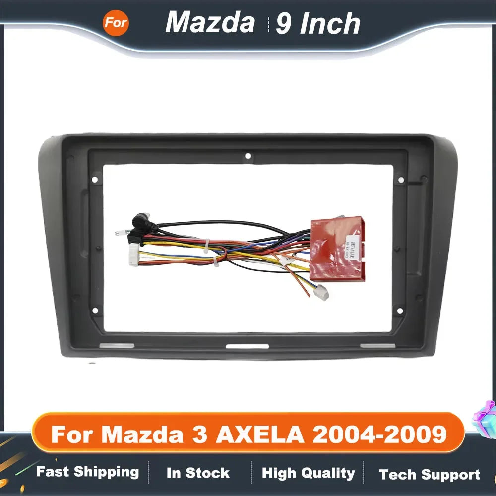 9 Inch Car Radio Fascia Frame for Mazda 3 AXELA 2004-2009 Android Dash Panel Kit with Canbus Box  Adapter