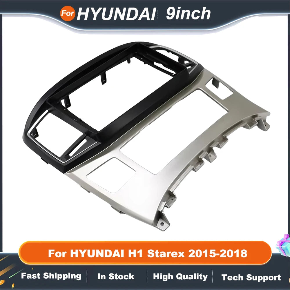 9 Inch 2 Din Car DVD Frame For HYUNDAI H1 Starex 2015-2018 Audio Dash Trim Kits