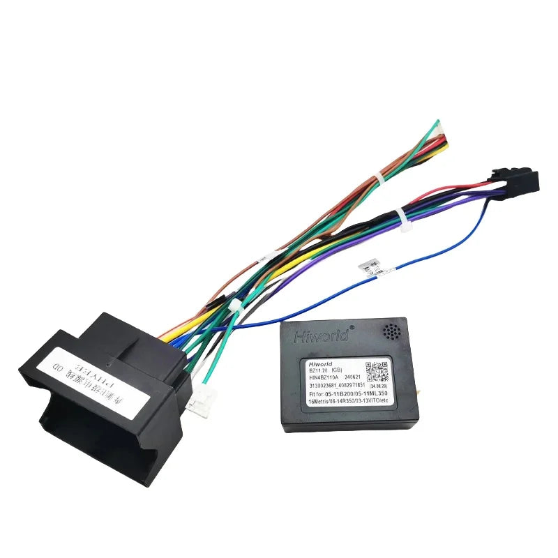 Quadlock Wiring Harness Adapter CAN BUS Decoder 16 Pin Connector Car Android Head Unit Wire Cable for Mercedes Benz E Class W211