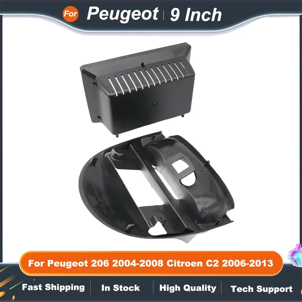 9 Inch Car Radio Fascia Frame Kit w/ CANBUS Decoder for Peugeot 206 2004-2008 & Citroen C2 2006-2013, Android Dash Installation