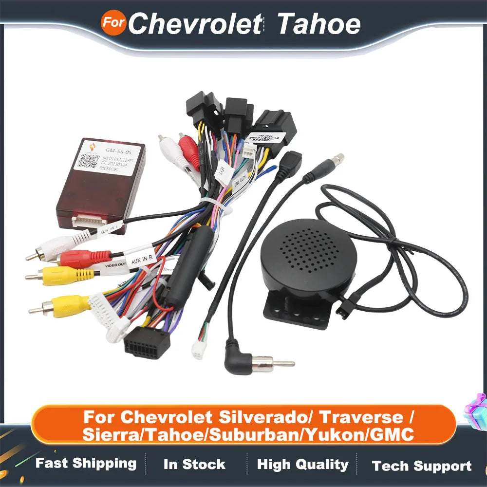 Canbus Box Adaptor Decoder With Cable For Chevrolet Silverado/ Traverse /Sierra/Tahoe/Suburban/Yukon/GMC Android 2 Din GPSRadio