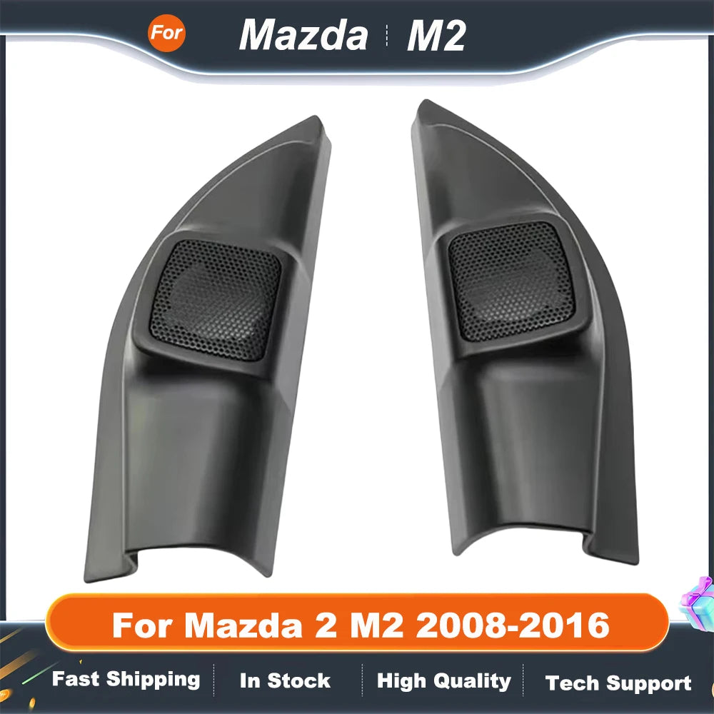 2PCS For Mazda 2 M2 2008-2016 Car Tweeter Refitting Audio Door Angle Gum Speaker Cover Boxes Mounts