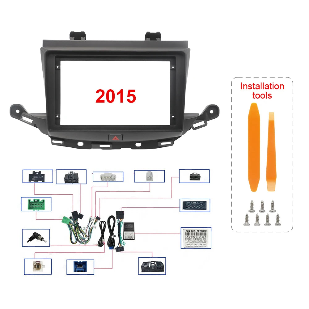 9 Inch 22.86cm Car Radio Frame for Opel Astra K Buick Verano GS 2015-2021 Stereo Panel Wiring Harness Power Cable Adapter Canbus