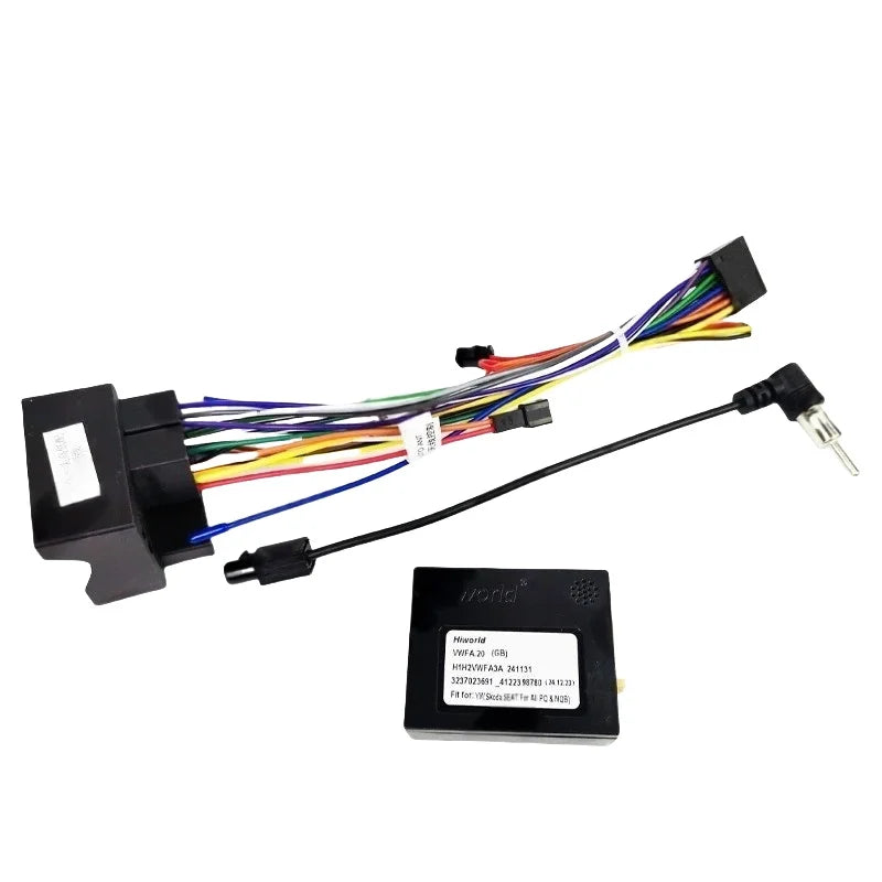 Radio Wiring Harness Adapter, CAN Bus Decoder, 16 Pin Car Android Cable, for VW Golf, Jetta, Polo, Passat, T-Roc, Octavia, Leon