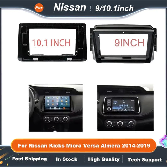 9/10.1" Universal Car Dash Kit for Nissan Kicks/Micra/Versa/Almera 2014-2019 Android Stereo Installation Panel