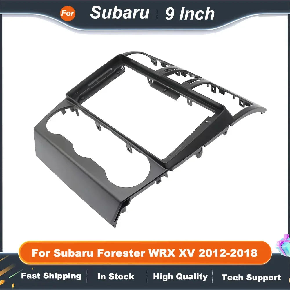 9 Inch Car Radio Fascia Frame for Subaru Forester WRX XV 2012-2018 GPS Dash Mount Trim Kit with Installation Cables