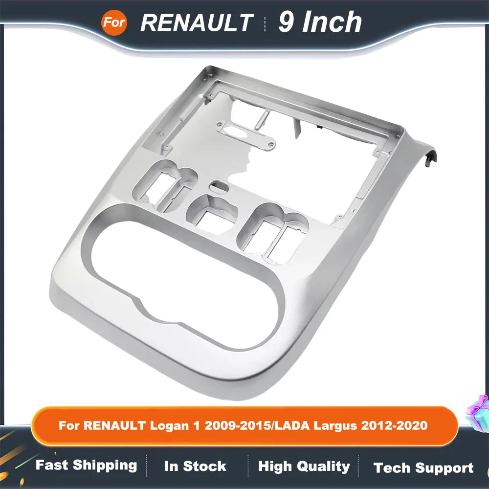 9 Inch Car Radio Fascia Frame for Renault Logan 1 2009-2015  Lada Largus 2012-2020 2DIN Dash Panel Audio Video Kit