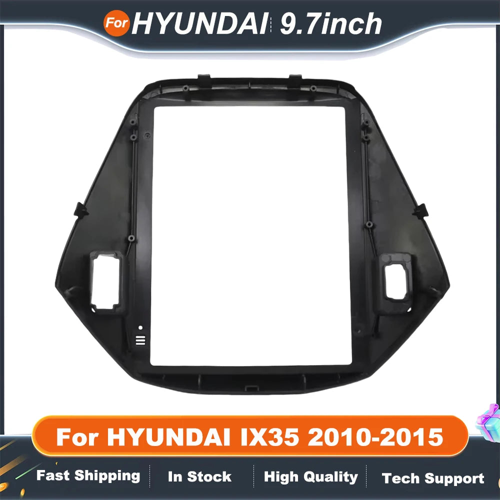 9.7 Inch 2 Din car stereo panel For HYUNDAI IX35 2010-2015 Tesla Style Multimedia Frame Video Player Navigation DVD Panel Trim
