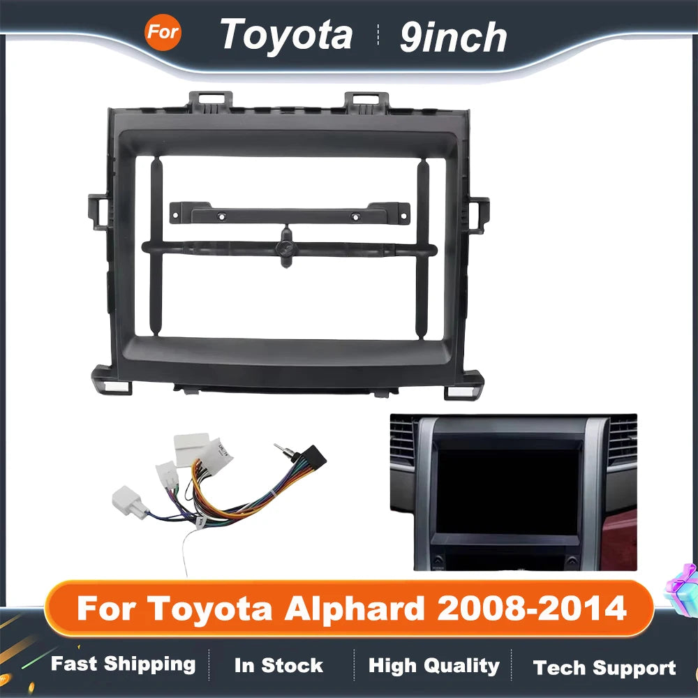 9 Inch Car Radio Fascia Frame Adapter Canbus Box For Toyota Alphard 20 Series Vellfire 2008-2014 Android Radio Dash Fitting Kit