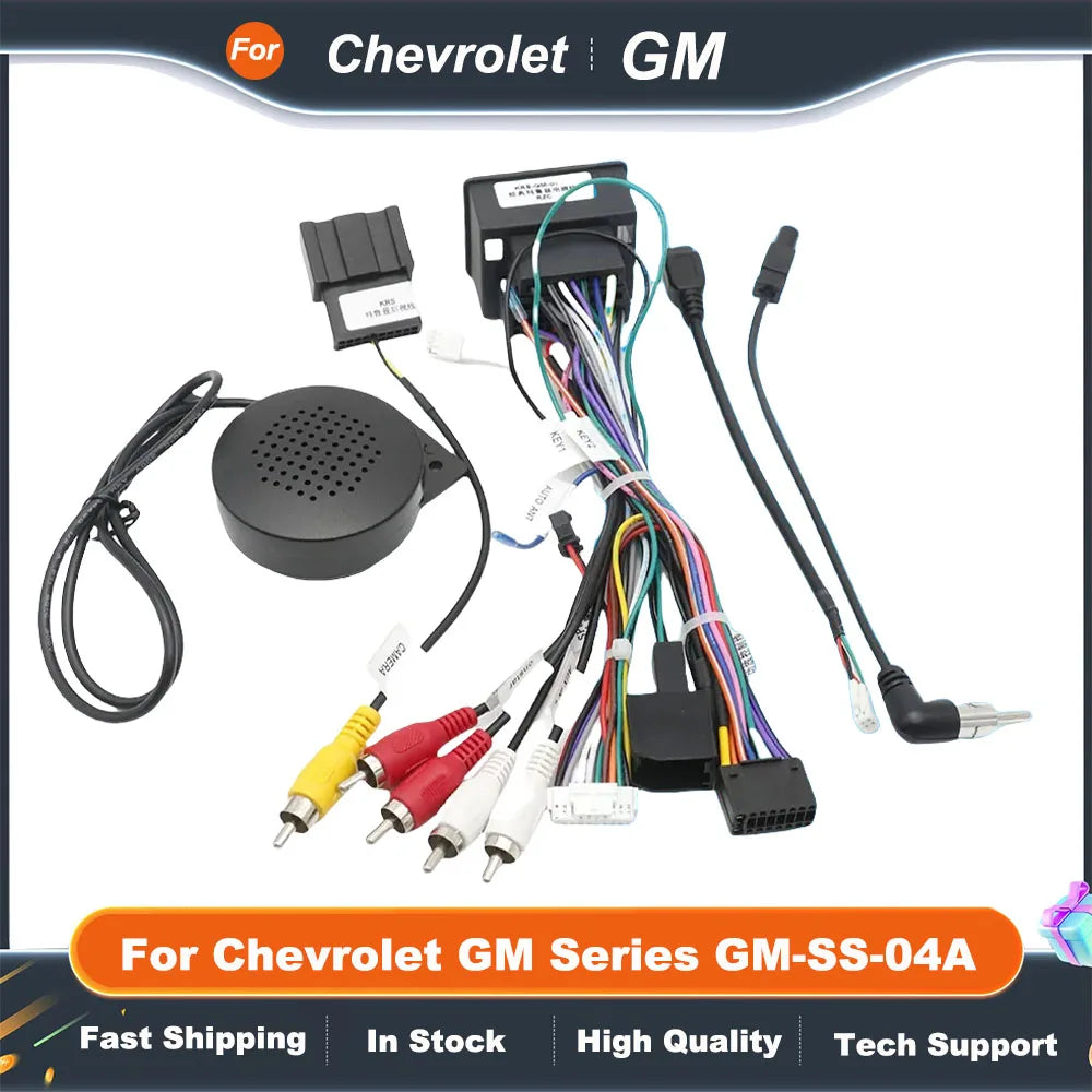 16pin Car Stereo Wire Harness Adapter Power Cable With Canbus Box For Chevrolet GM Series GM-SS-04A