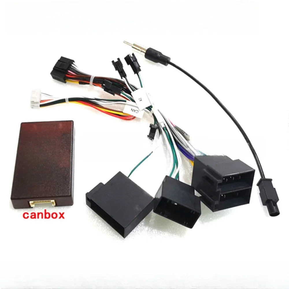 Car 16 Pin Audio Wiring Harness Adapter With Canbus Box For Mercedes-Benz CLK W203 R350 S320 W209 2002-2006 Android 2 Din GPS