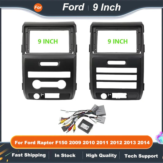 9 Inch 2DIN Car Radio Fascia Frame Dashboard Panel for Ford Raptor F150 2009 2010 2011 2012 2013 2014 Stereo Installation Kit