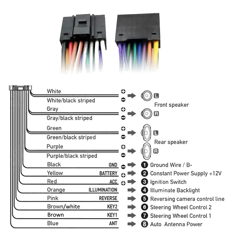 16 Pin to 24Pin Radio Wiring Harness Car Android Head  Unit Cable Adapter for Ford Explorer F150 F250 Fusion Mustang 2006 - 2009