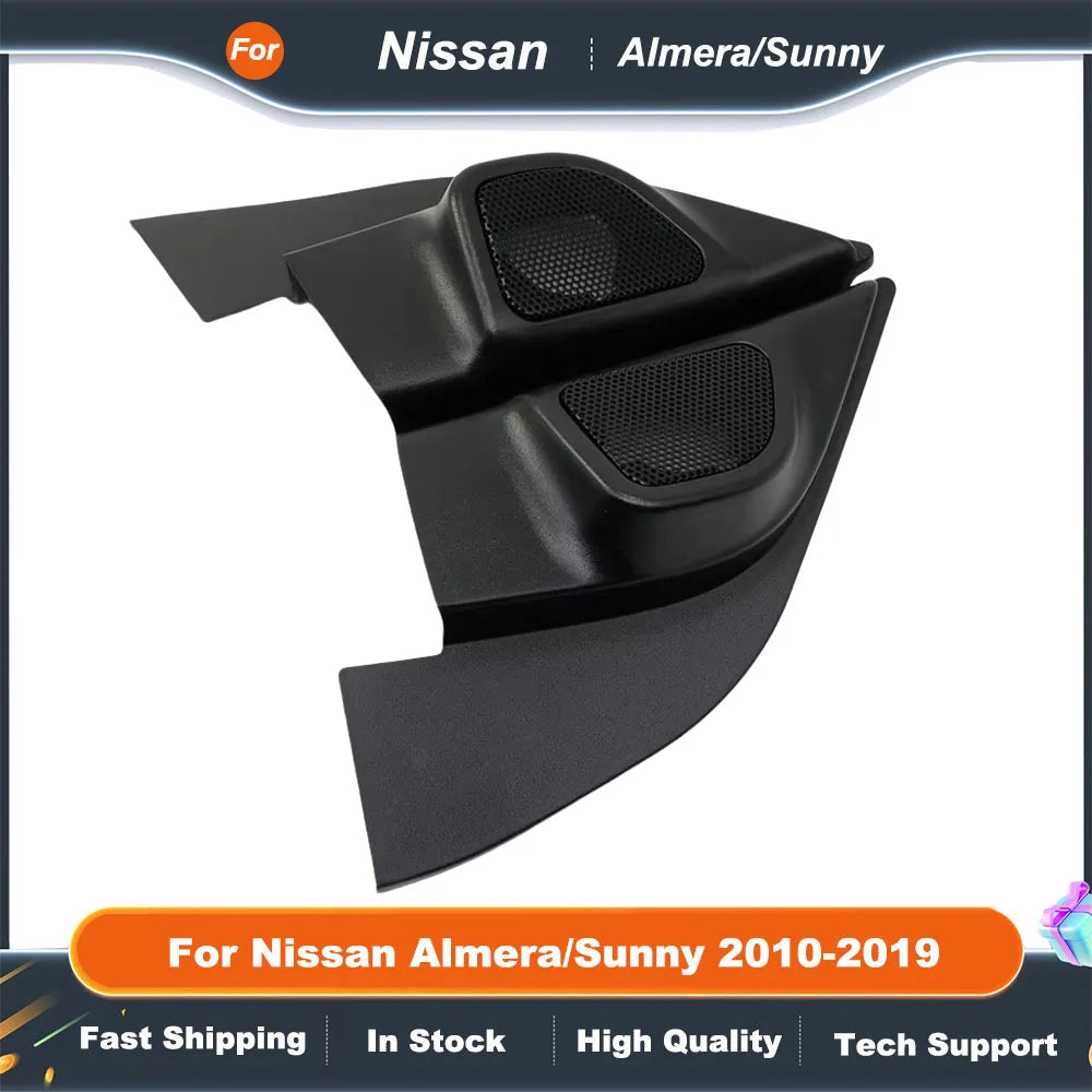 2PCS Car Tweeter Speaker Mounts Cover Boxes Refitting Kit for Nissan Almera Sunny 2010-2019 Audio Door Angle Gum Frame