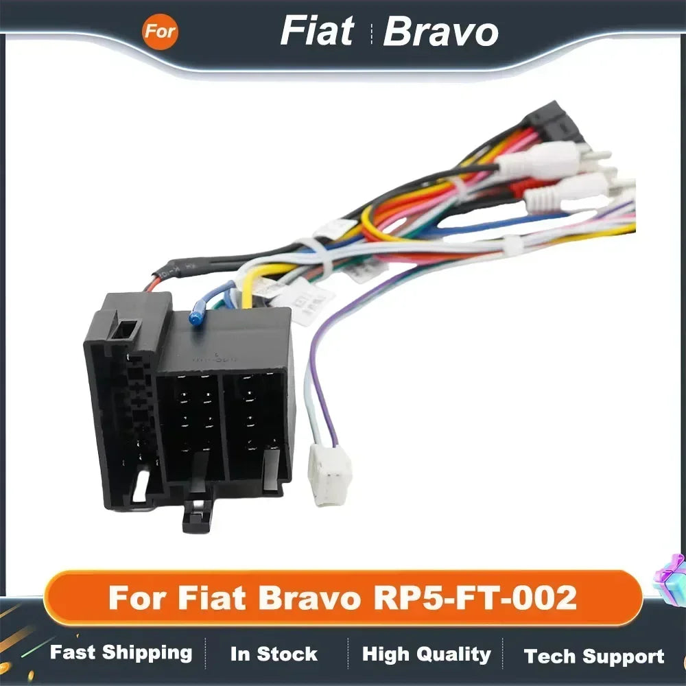 16pin Wiring Harness Adapter with CANBUS Decoder for Fiat Bravo Android Radio Power Cable RP5-FT-002
