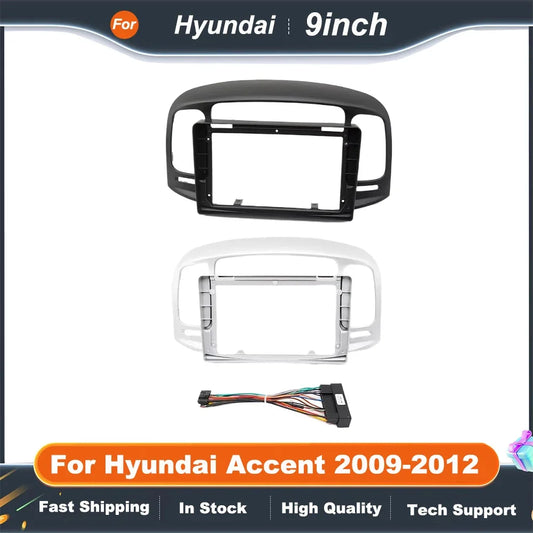 9inch 2 DIN Android Car DVD Frame Radio Stereo Dashboard Instrument Panel for  Hyundai Accent 2009-2012