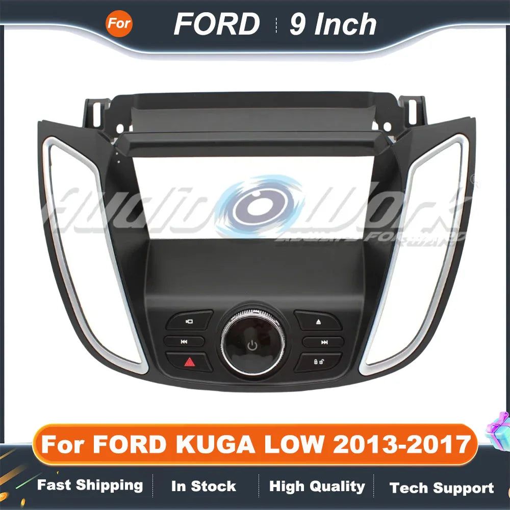 9 inch 2 Din Car Audio Frame For FORD KUGA LOW 2013-2017 GPS Navigation Fascia Panel Car DVD Plastic Frame Fascia