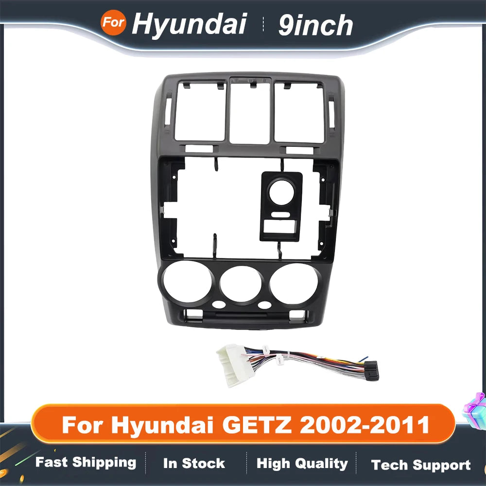 9 Inch Car Radio Frame For Hyundai GETZ 2002-2011 Android MP5 GPS Stereo Player 2 Din Head Unit Fascia Panel Dash Frame