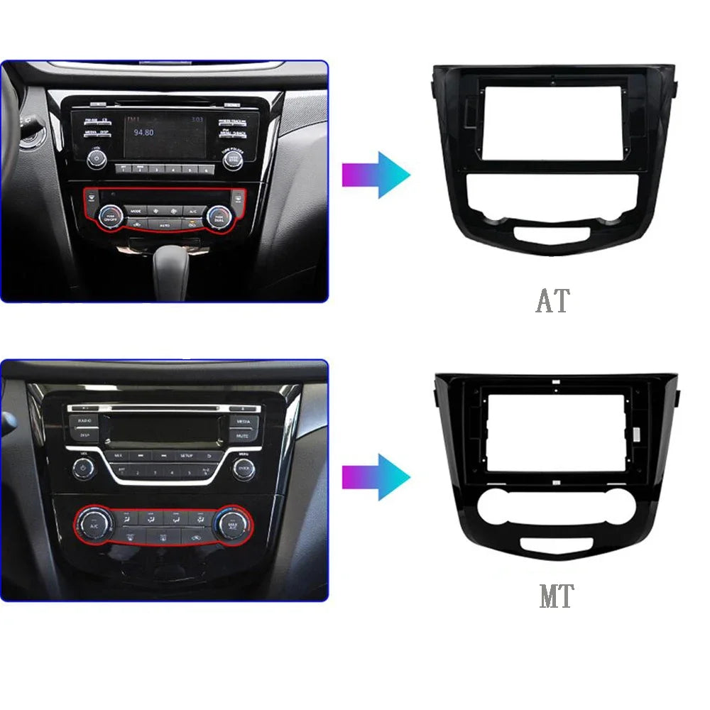 10.1 Inch For NISSAN Qashqai Xtrail 2015-2019 Car Radio Stereo Fascia Frame Head Unit Android Screen GPS MP5 Player Dash Cover P